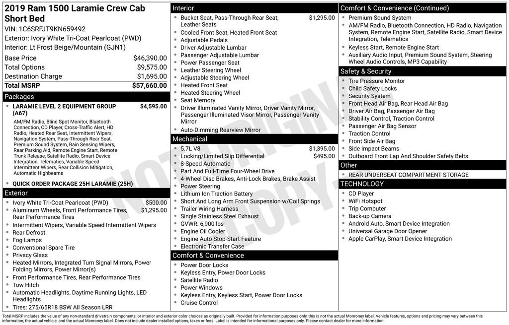 ram ram 1500 pickup 2019 1C6SRFJT9KN659492 image ram ram 1500 pickup 2019 1C6SRFJT9KN659492 image